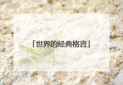 世界的经典格言