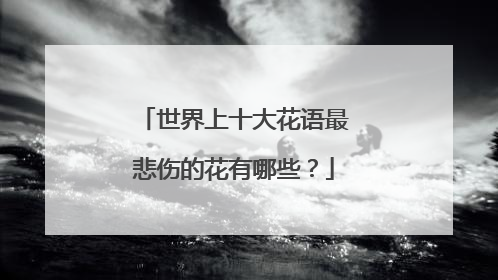 世界上十大花语最悲伤的花有哪些?