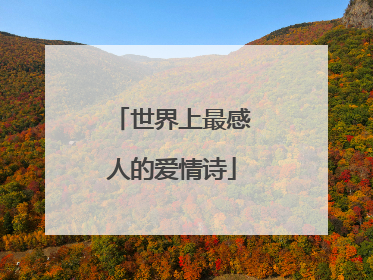 世界上最感人的爱情诗