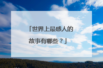 世界上最感人的故事有哪些?