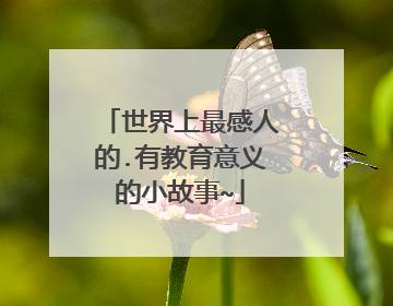 世界上最感人的.有教育意义的小故事~