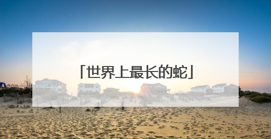 世界上最长的蛇