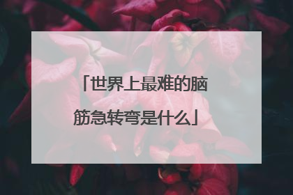 世界上最难的脑筋急转弯是什么