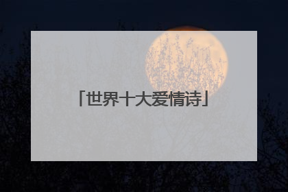 世界十大爱情诗