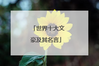 世界十大文豪及其名言