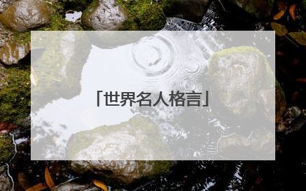 世界名人格言