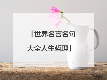 世界名言名句大全人生哲理