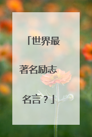 世界最著名励志名言？