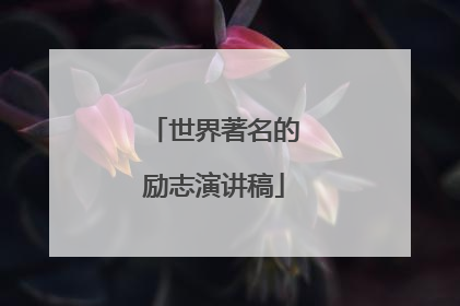 世界著名的励志演讲稿