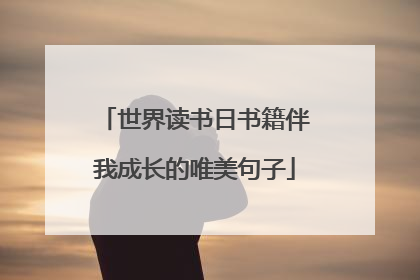 世界读书日书籍伴我成长的唯美句子