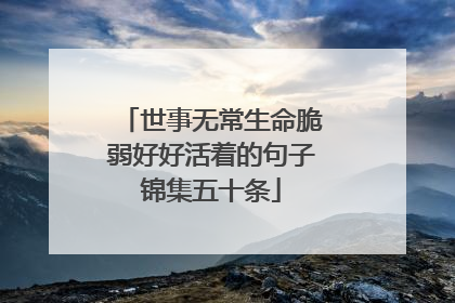 世事无常生命脆弱好好活着的句子锦集五十条