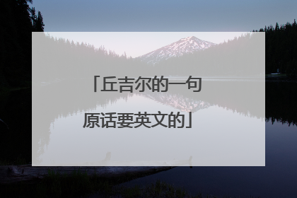 丘吉尔的一句原话要英文的