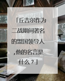 丘吉尔作为二战期间著名的盟国领导人,他的名言是什么？