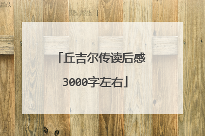丘吉尔传读后感3000字左右