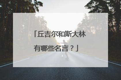丘吉尔和斯大林有哪些名言？