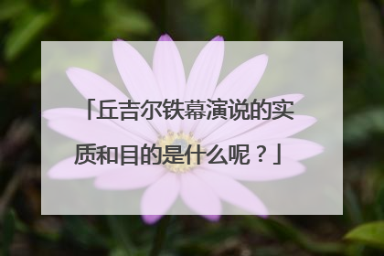 丘吉尔铁幕演说的实质和目的是什么呢?