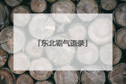 东北霸气语录