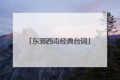 东邪西毒经典台词