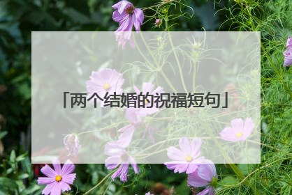 两个结婚的祝福短句