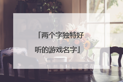 两个字独特好听的游戏名字