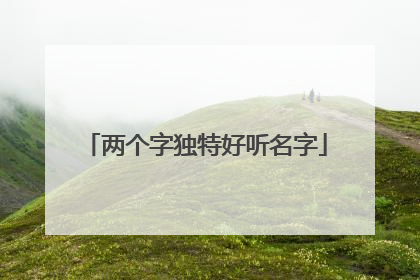 两个字独特好听名字