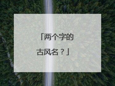 两个字的古风名？