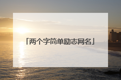 两个字简单励志网名