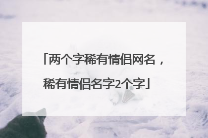 两个字稀有情侣网名,稀有情侣名字2个字