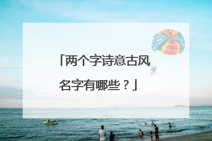 两个字诗意古风名字有哪些？