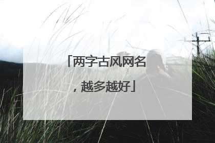 两字古风网名,越多越好