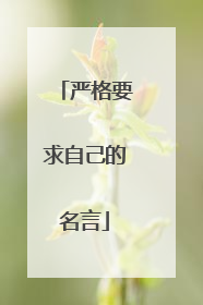 严格要求自己的名言