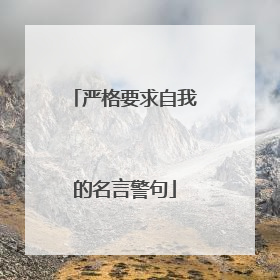 严格要求自我的名言警句