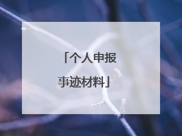 个人申报事迹材料