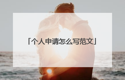 个人申请怎么写范文