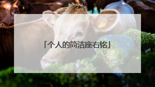 个人的简洁座右铭