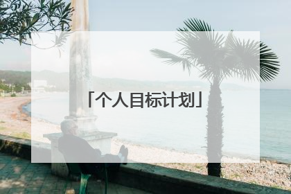 个人目标计划