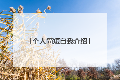 个人简短自我介绍