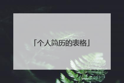 个人简历的表格