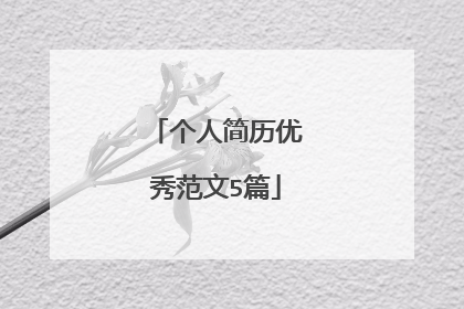 个人简历优秀范文5篇