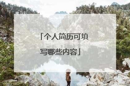 个人简历可填写哪些内容