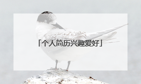 个人简历兴趣爱好