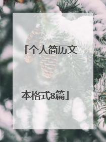 个人简历文本格式8篇