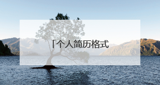 个人简历格式样本10篇