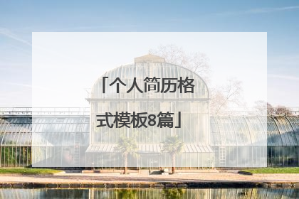 个人简历格式模板8篇
