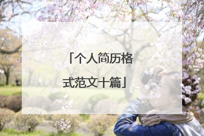 个人简历格式范文十篇