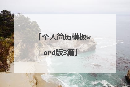 个人简历模板word版3篇