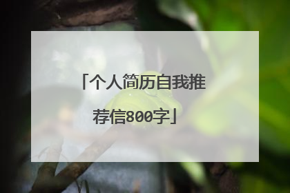 个人简历自我推荐信800字