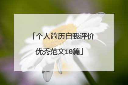 个人简历自我评价优秀范文10篇