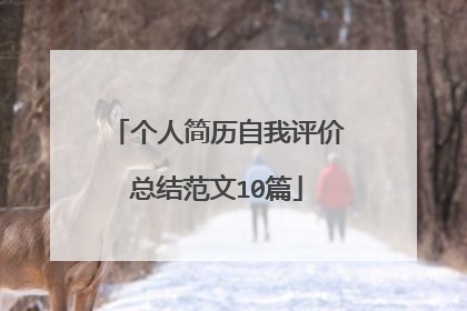 个人简历自我评价总结范文10篇
