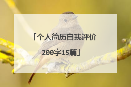 个人简历自我评价200字15篇